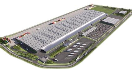 New BMW Group Logistics Hub Under Construction in Mošnov by Gridarch